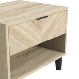 Stockholm 1 Drawer Bedside Table - Sonoma Oak with Black