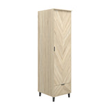 Stockholm 1 Door Wardrobe - Sonoma Oak with Black