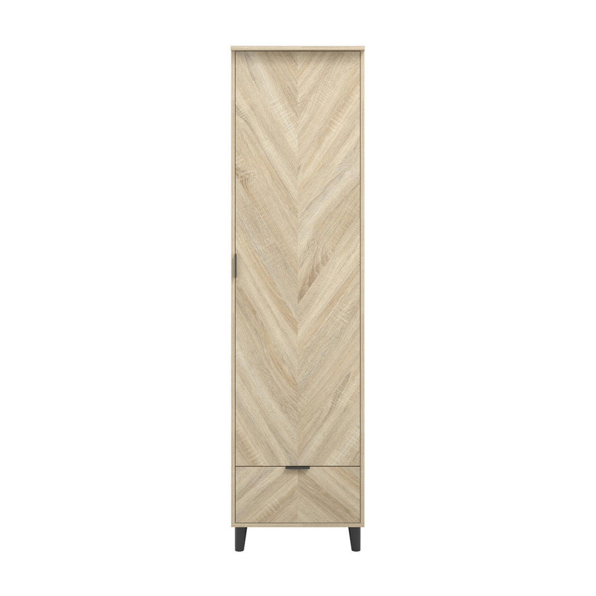 Stockholm 1 Door Wardrobe - Sonoma Oak with Black