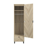 Stockholm 1 Door Wardrobe - Sonoma Oak with Black
