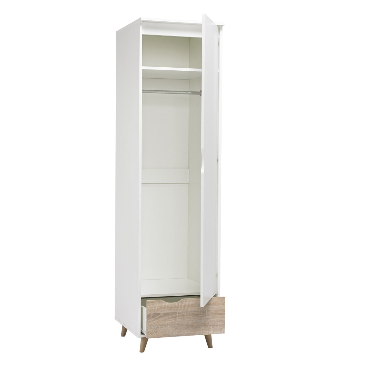 Stockholm 1 Door Wardrobe - White