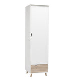 Stockholm 1 Door Wardrobe - White