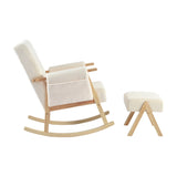 Storyteller Rocking Nursing Chair & Footstool Set - Off White