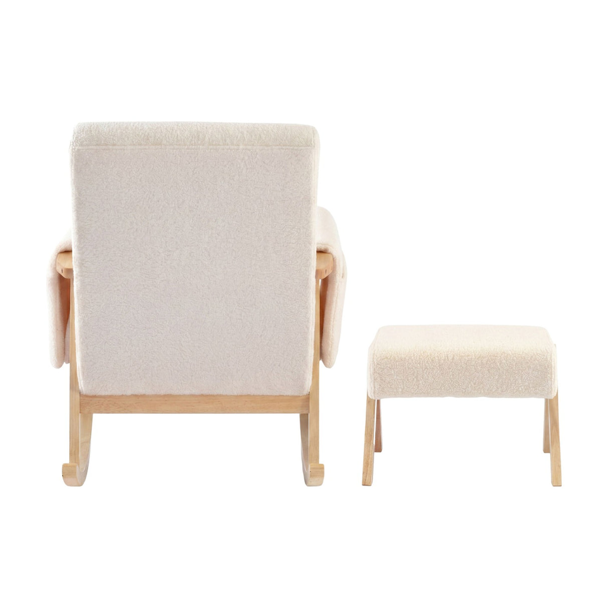 Storyteller Rocking Nursing Chair & Footstool Set - Off White