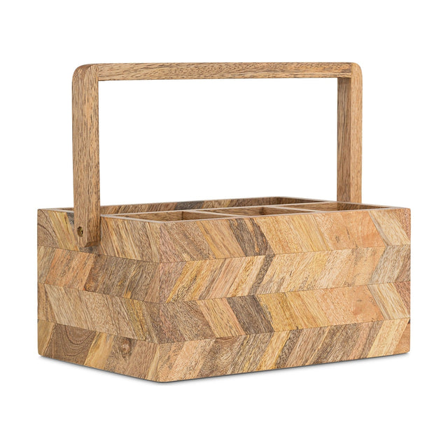 Sukha Marquetry Mango Wood Caddy - Natural
