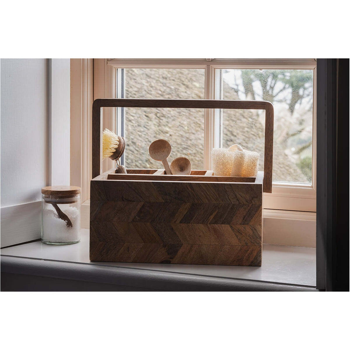 Sukha Marquetry Mango Wood Caddy - Natural