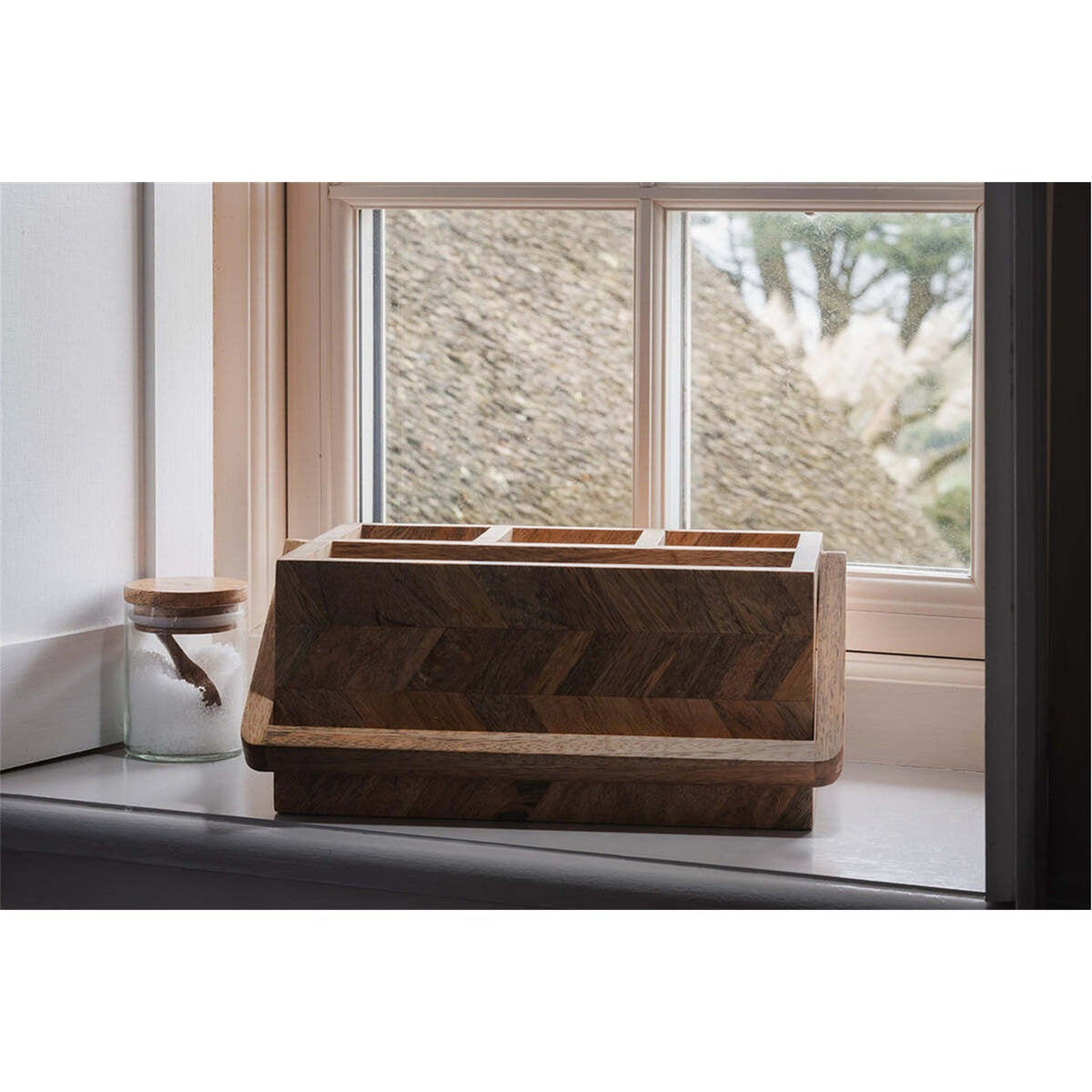 Sukha Marquetry Mango Wood Caddy - Natural