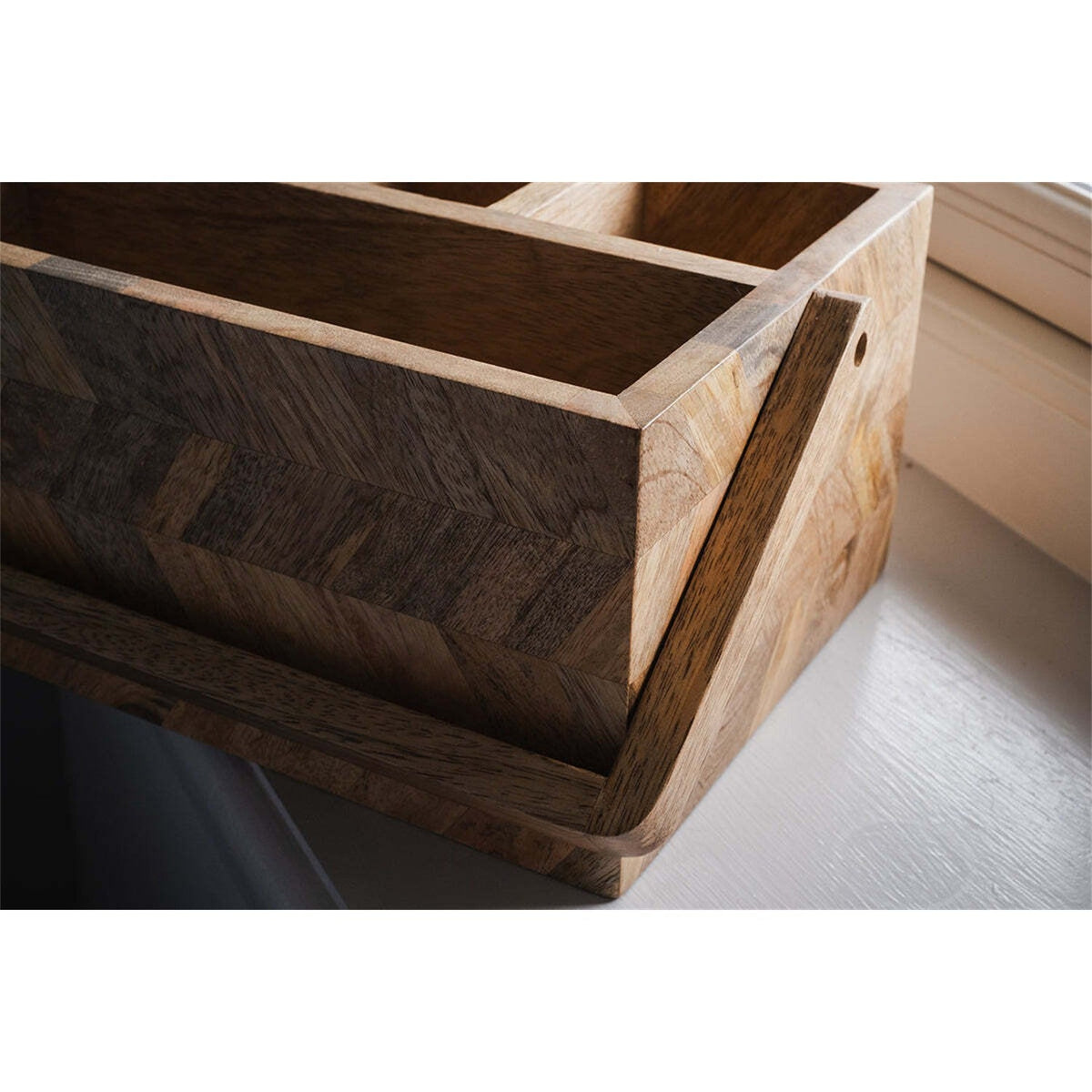 Sukha Marquetry Mango Wood Caddy - Natural