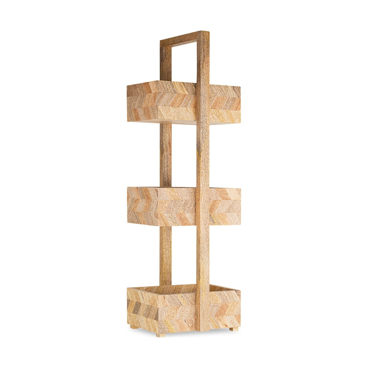 Sukha Marquetry Mango Wood Bathroom Caddy - Natural