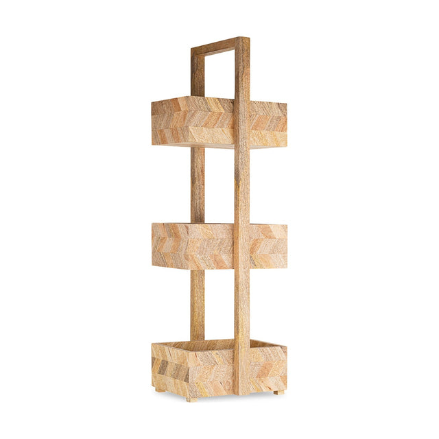 Sukha Marquetry Mango Wood Bathroom Caddy - Natural