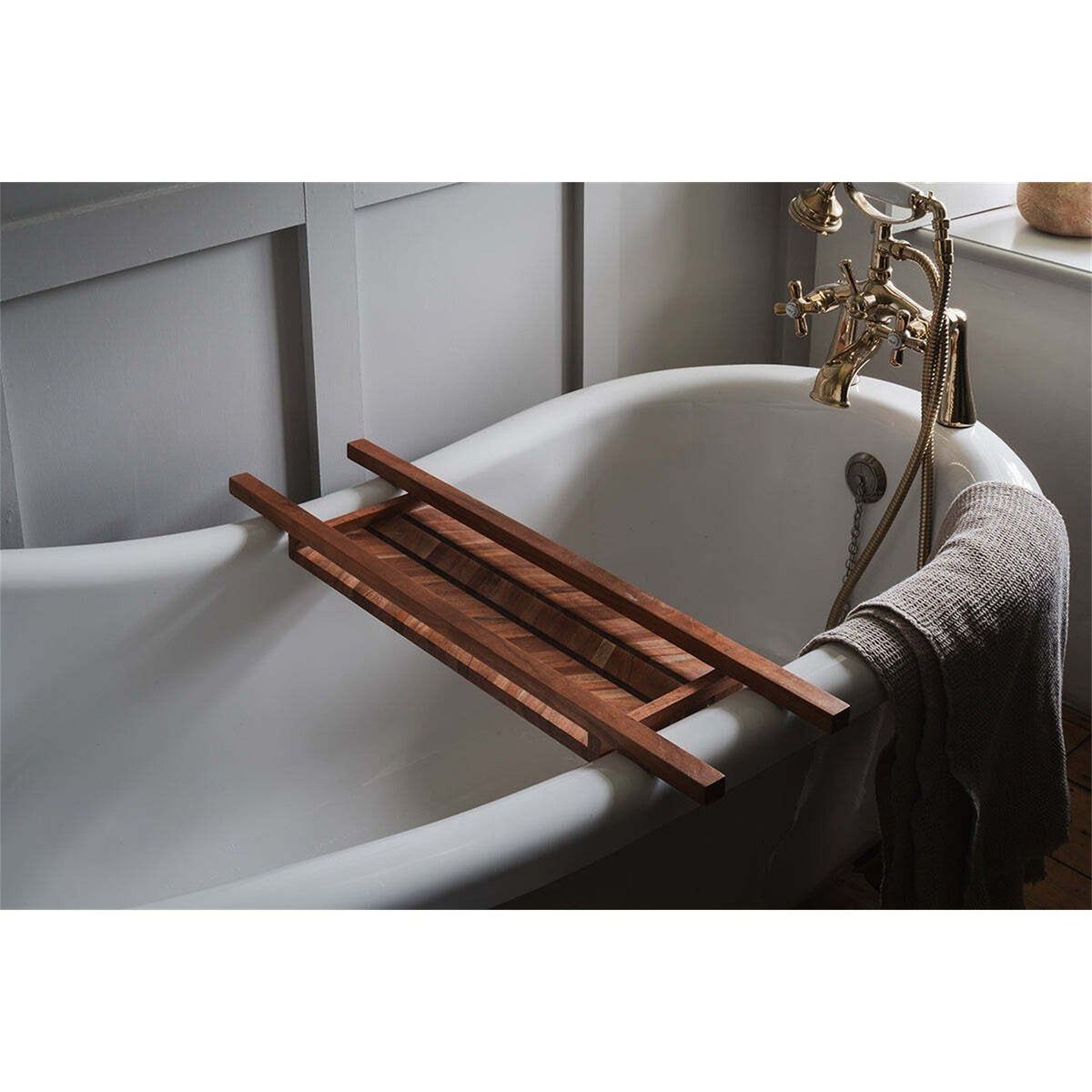 Sukha Marquetry Mango Wood Bath Bridge - Natural