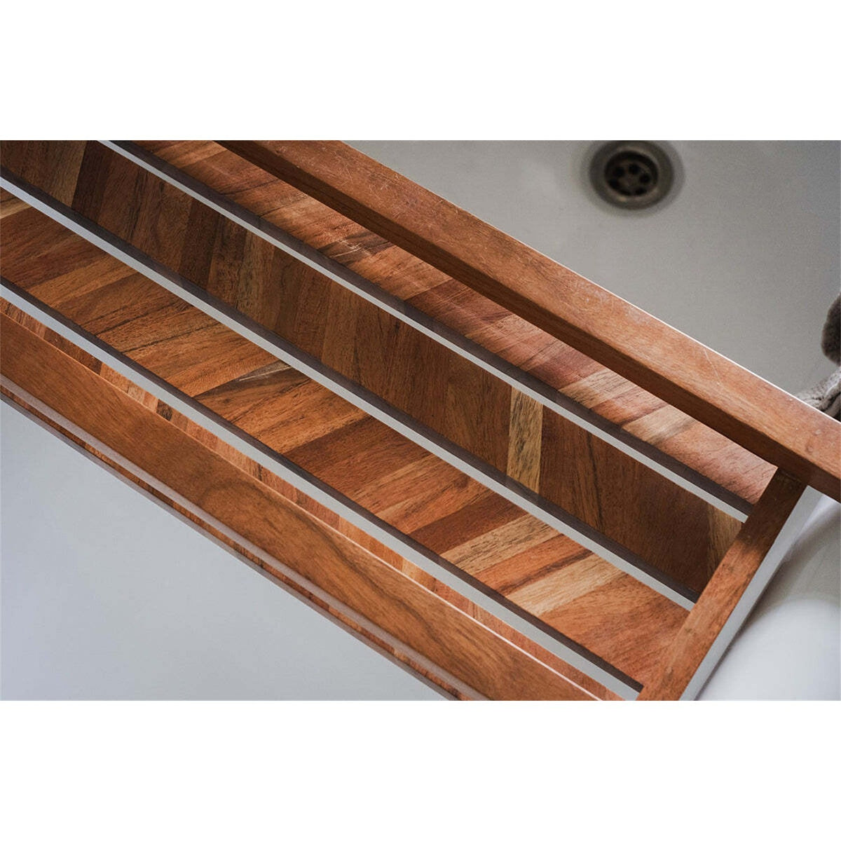 Sukha Marquetry Mango Wood Bath Bridge - Natural