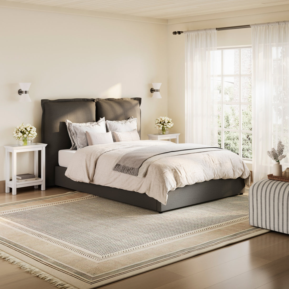 Sunday Double Bed Frame - Deep Grey
