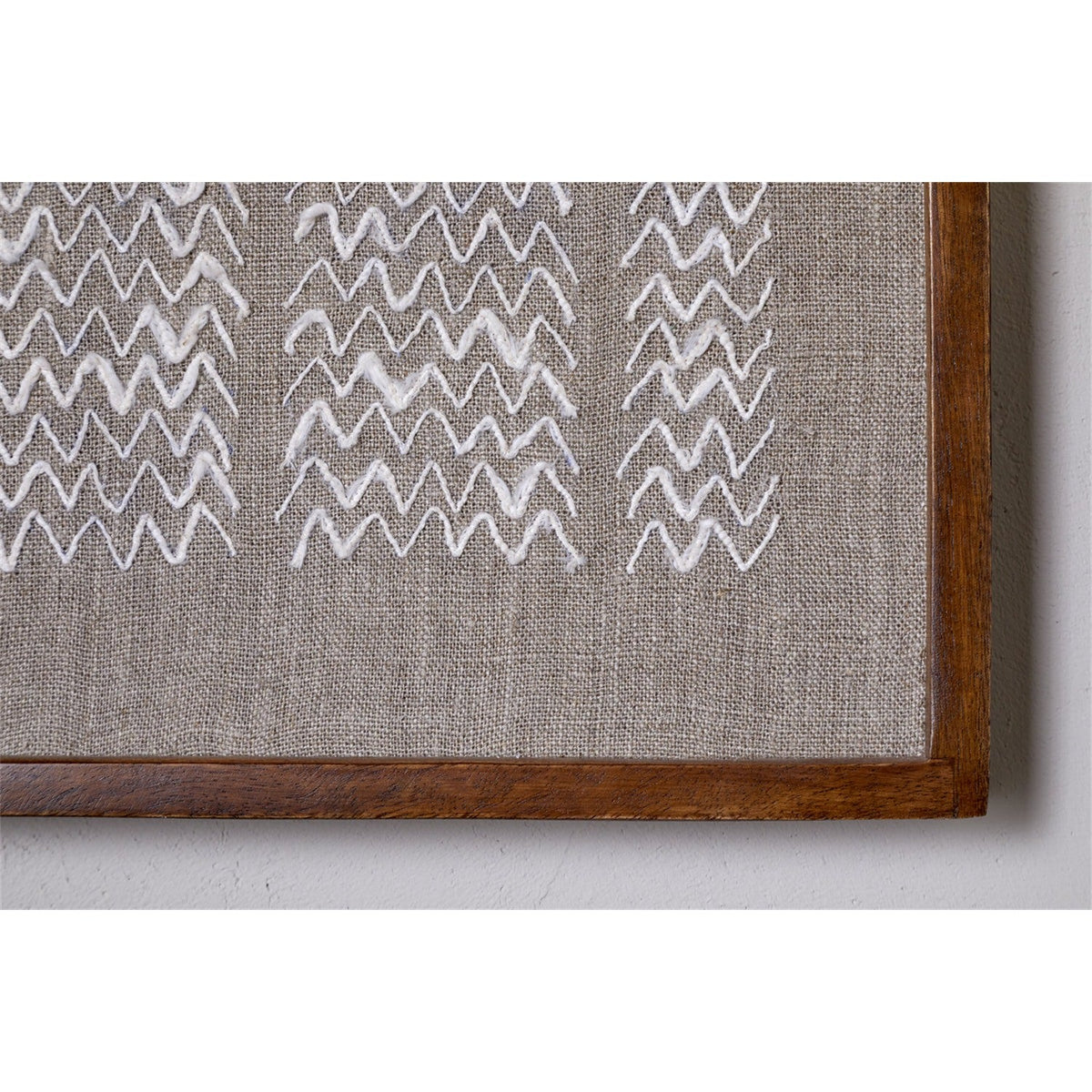 Samaya Hand Stitched Linen Wall Art - Natural