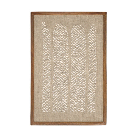 Samaya Hand Stitched Linen Wall Art - Natural