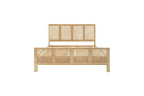 Saharsa Double Cane & Mango Wood Bed Frame - Natural
