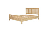 Saharsa Double Cane & Mango Wood Bed Frame - Natural