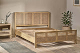 Saharsa Double Cane & Mango Wood Bed Frame - Natural
