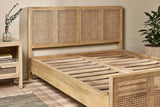 Saharsa Double Cane & Mango Wood Bed Frame - Natural