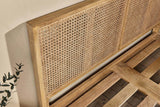 Saharsa Double Cane & Mango Wood Bed Frame - Natural