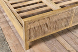 Saharsa Double Cane & Mango Wood Bed Frame - Natural