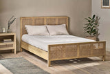 Saharsa Double Cane & Mango Wood Bed Frame - Natural