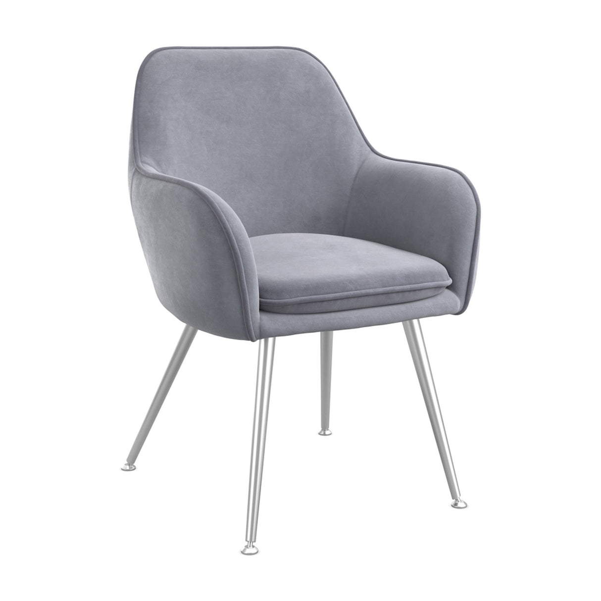 Tara Dining Chair (2 Per Pack) - Grey with Silver