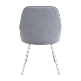Tara Dining Chair (2 Per Pack) - Grey with Silver