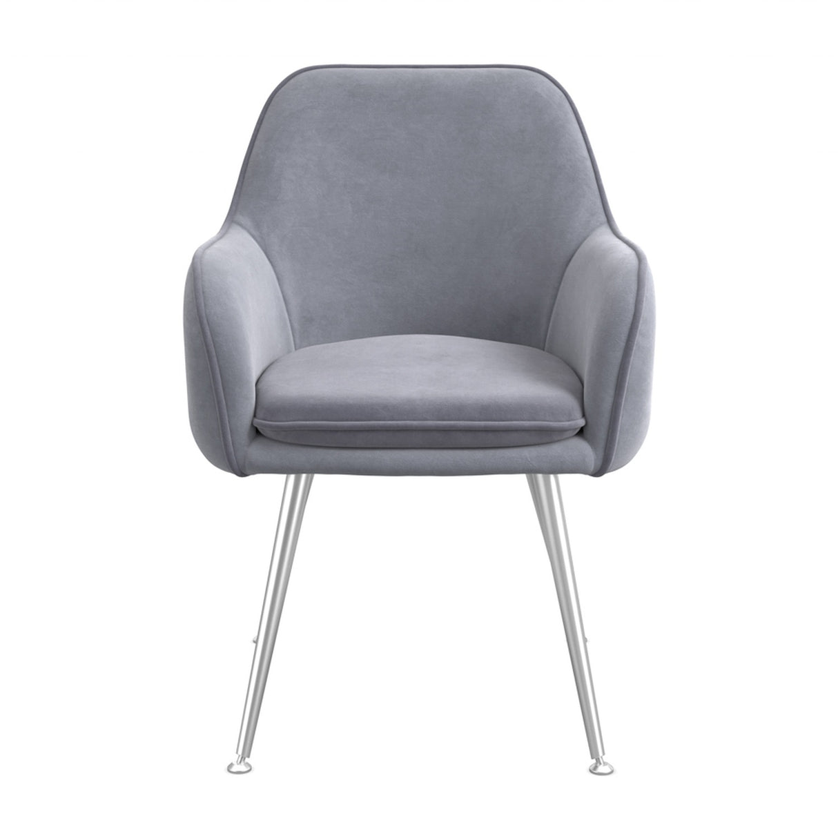 Tara Dining Chair (2 Per Pack) - Grey with Silver