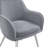 Tara Dining Chair (2 Per Pack) - Grey with Silver