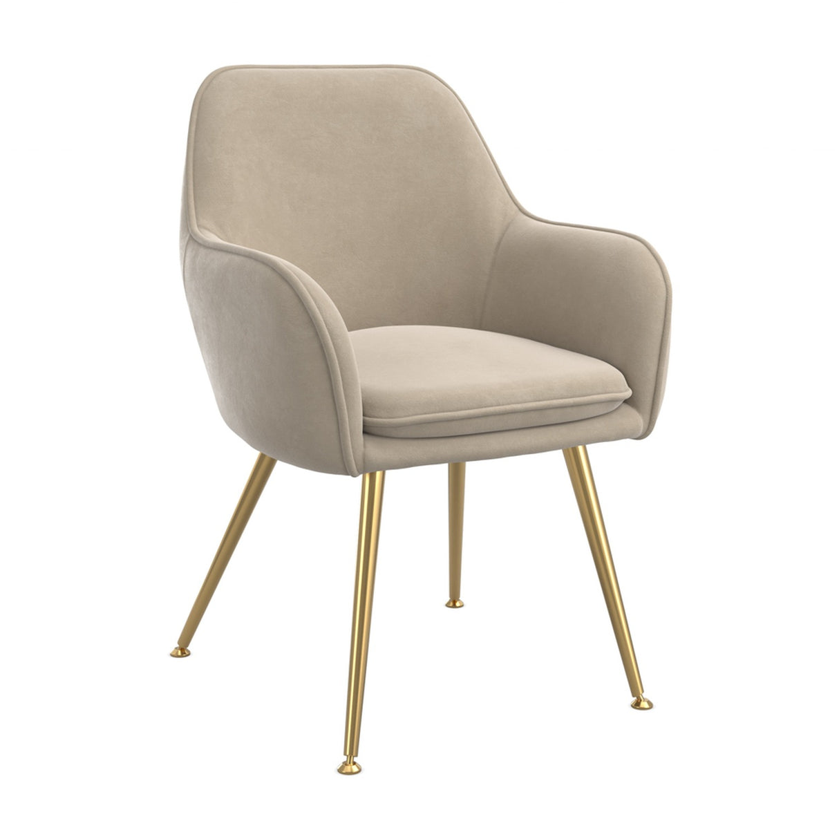 Tara Dining Chair – Light Fawn with Gold