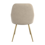 Tara Dining Chair – Light Fawn with Gold