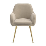 Tara Dining Chair – Light Fawn with Gold