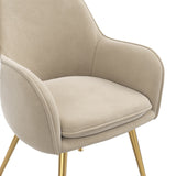 Tara Dining Chair – Light Fawn with Gold