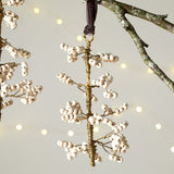 Tanu Mango Wood Baubles - Brass & Natural - Set of 3