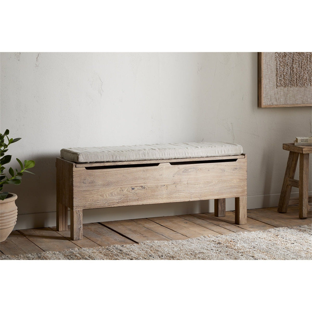 Teni Reclaimed Wood Storage Bench - Natural