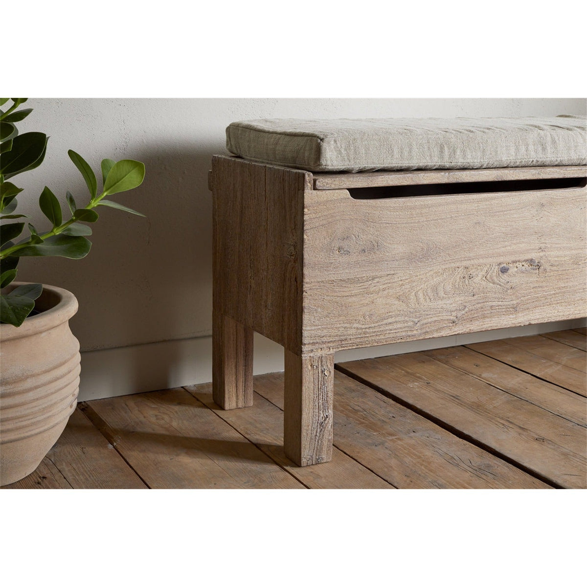 Teni Reclaimed Wood Storage Bench - Natural