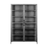 Takua Wide Iron Display Cabinet - Dark Grey
