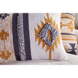 Tussi Sia 60 x 40cm Wool Cushion Cover - Mustard & Grey