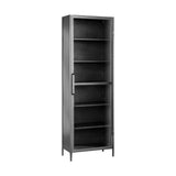 Takua Narrow Iron Display Cabinet - Dark Grey