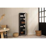 Takua Narrow Iron Display Cabinet - Dark Grey