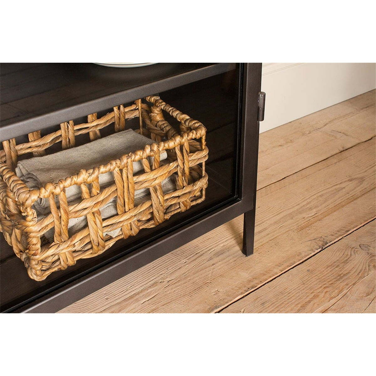 Takua Narrow Iron Display Cabinet - Dark Grey