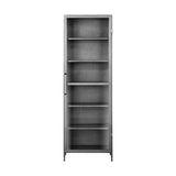 Takua Narrow Iron Display Cabinet - Dark Grey