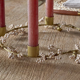 Tanu Mango Wood Christmas Candle Holder - Brass & Natural