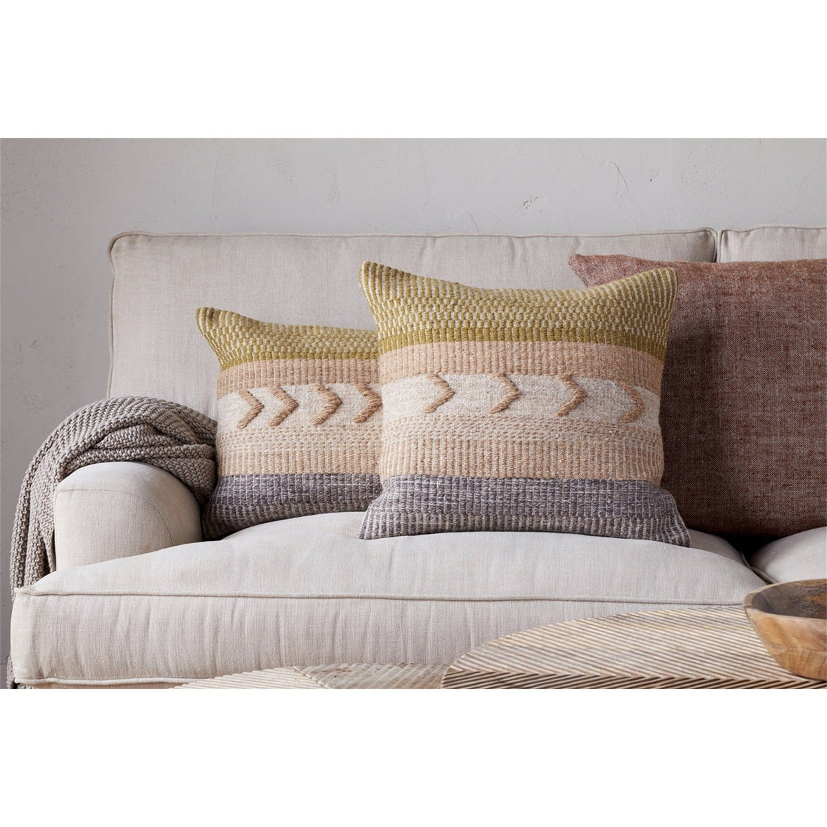 Tuleeka 50 x 50cm Wool Cushion Cover - Ochre
