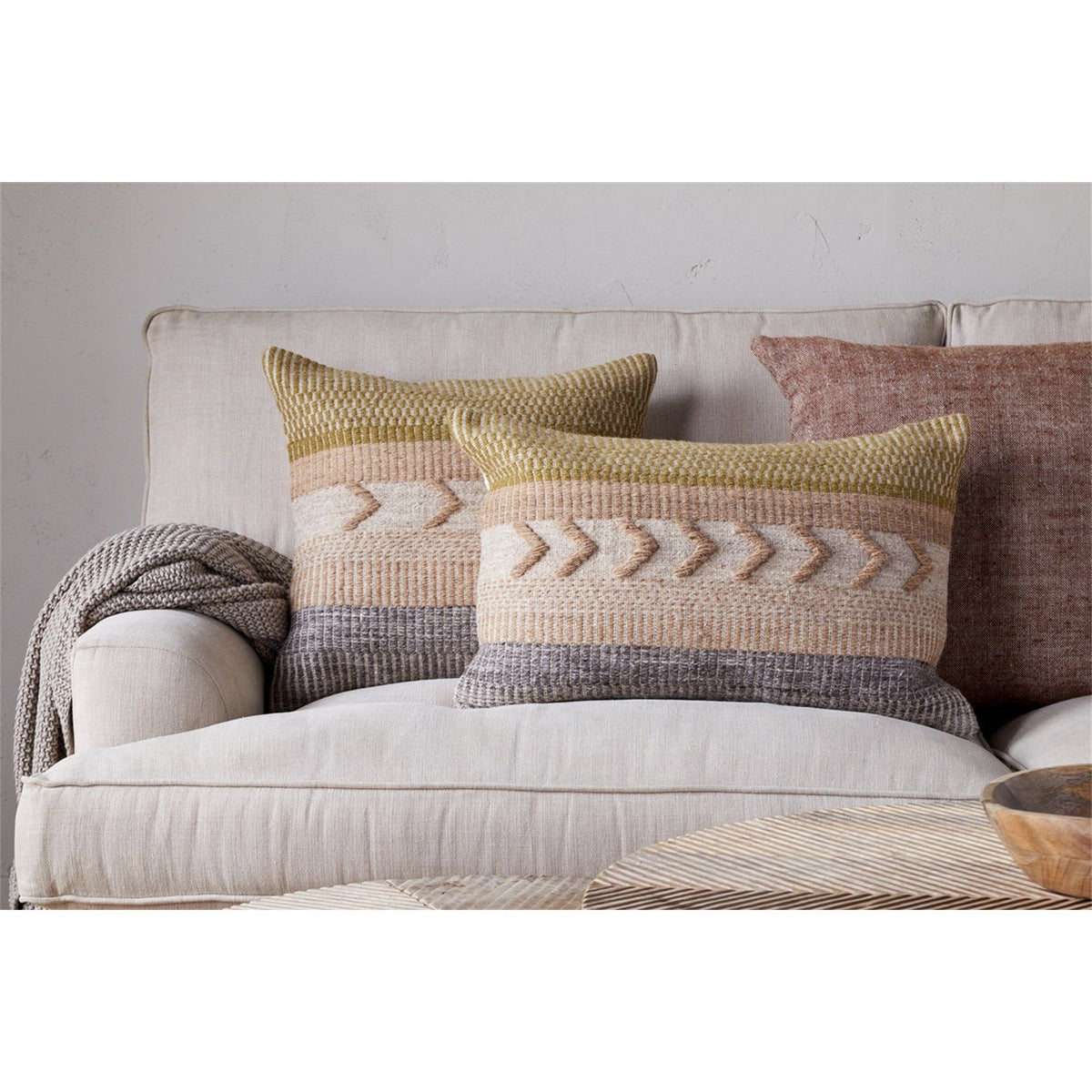 Tuleeka 60 x 40cm Wool Cushion Cover - Ochre