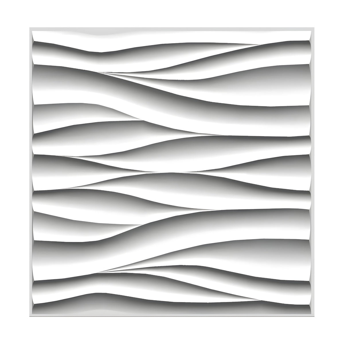 Layered Horizontal Waves 3D PVC Wall Panels 50 x 50cm | Niori