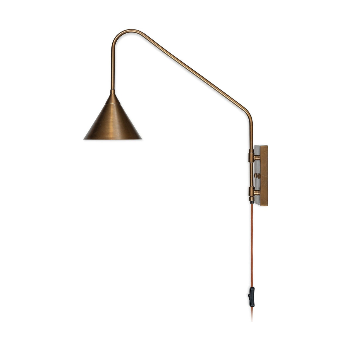 Thottam Swing Arm Wall Light - Antique Brass