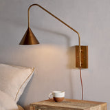 Thottam Swing Arm Wall Light - Antique Brass