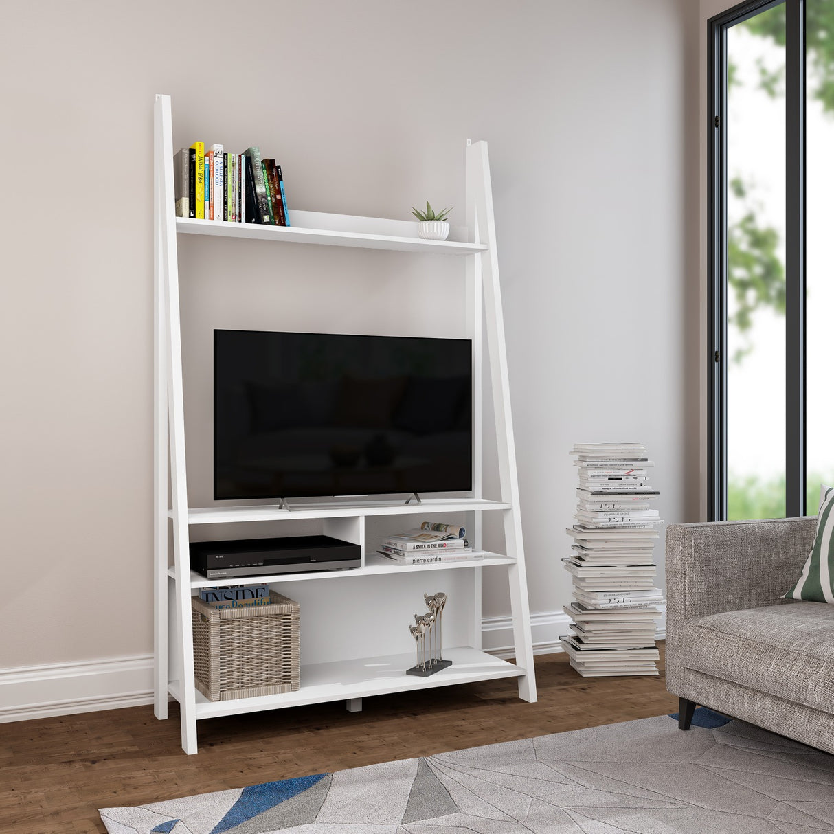 Tiva Ladder TV Unit - White